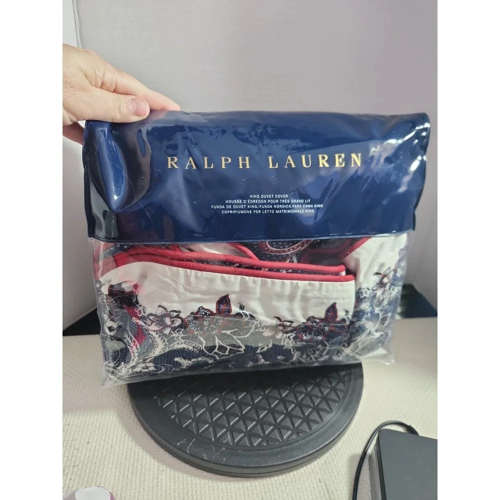 Ralph Lauren Mirabelle King Duvet Cover Floral Indigo Blue 108 x 96  NEW Luxury